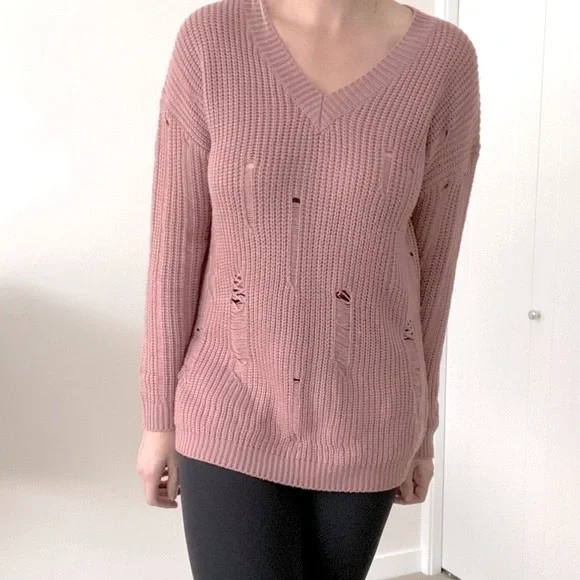 Distressed Long Knit Sweater - Picture 3 of 7